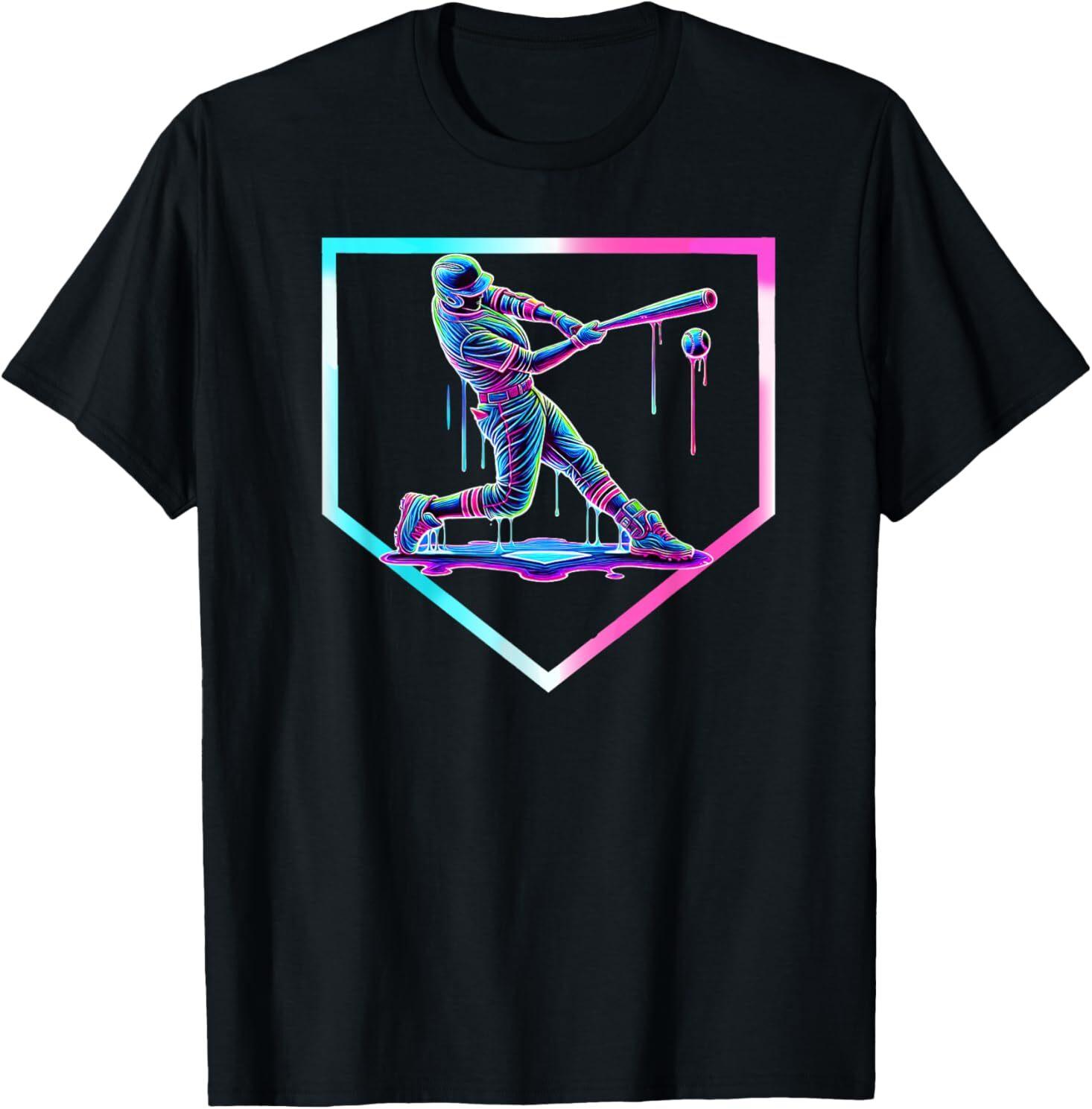 Baseball Drip Ice Cream Baseball Home Plate Baseball T-Shirt XXXXL