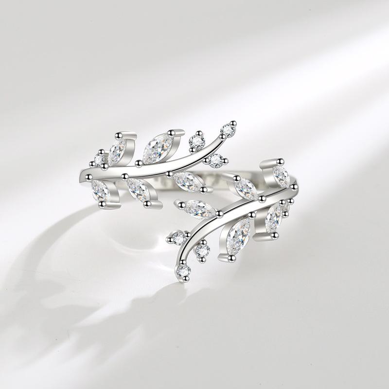 Copper Ring Classics Zircon For Women Luxury Shining Beautiful Ring Fashion Wedding Party Women Jewelry Branch