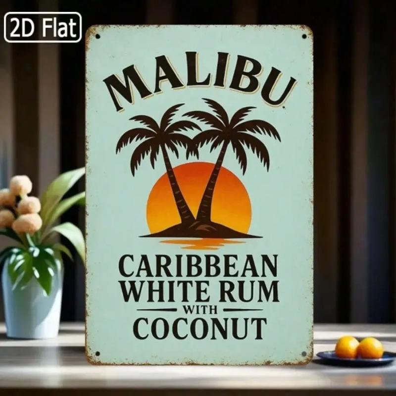 Vintage Tin Sign 8x12 Inch Tropical Beach Bar Art Decor