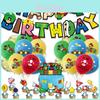 Set de Decoración para Fiesta de Cumpleaños de Super Mario Banderines Temáticos de Dibujos Animados Y Adornos para Tarta