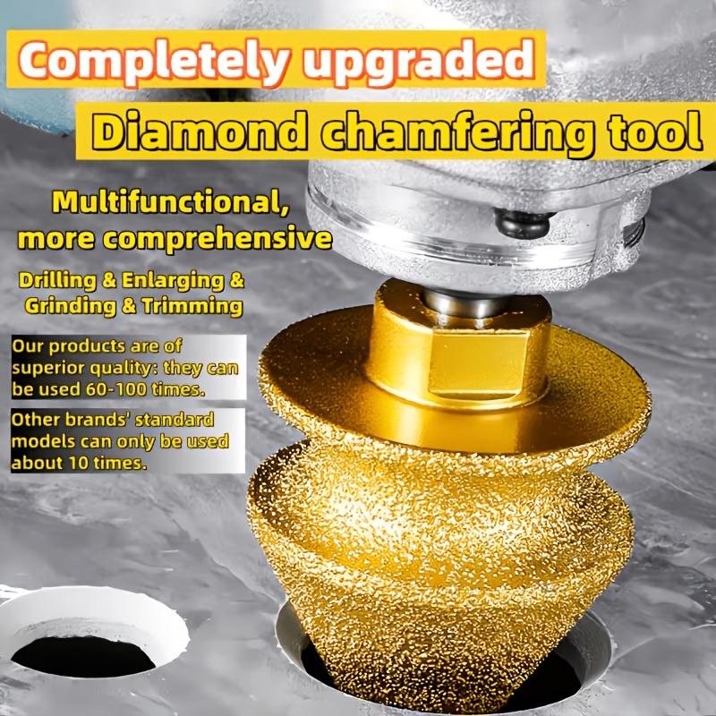2-in-1 Diamond Core Drill Bit Suitable for Tiles, Marble, Quartz, Glass & Bathtub Chamfering/Polishing Tool - M14 Threaded Industrial Drill Bit