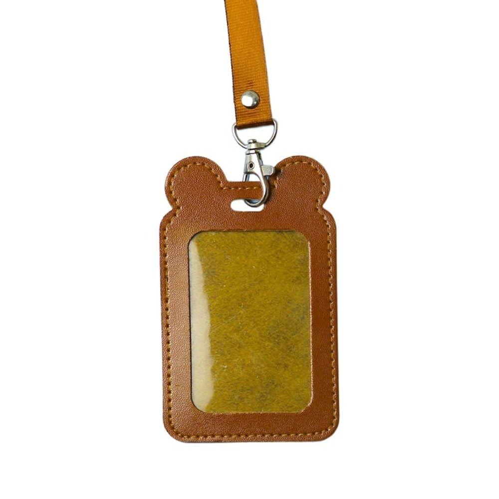 Cartoon ID Card Holder PU Leather Work Card Case Cute Badge Holder  Work
