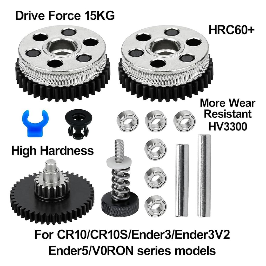 Hardened Steel Gear Extruder Kit, High Efficiency Extrusion and Long Lasting Performance with Extruder Hot End Gear Kit, for HGX LITE 2.0,