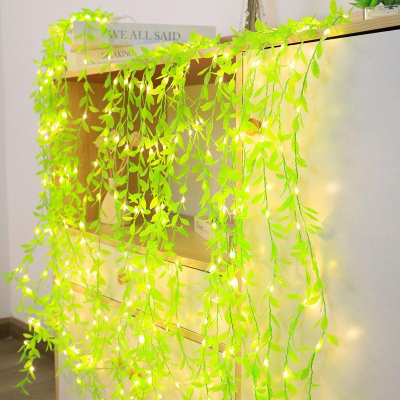 LED Green Leaf Rattan Copper Wire Lamp Maiden Heart Outdoor Courtyard Decorative Lamp Solar Branch Lamp Room Decoration Lamp