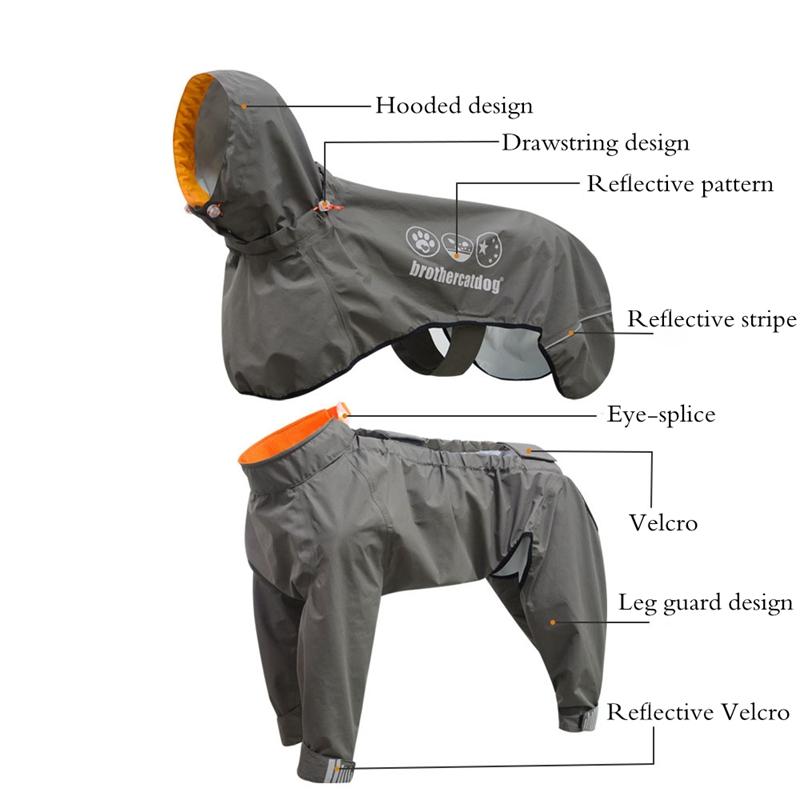 Wodoodporny Pies Raincoat Kombinezon Dla Średnich Dużych Psów Płaszcz Przeciwdeszczowy Zewnętrzna Odzież dla Zwierząt Szczeniak Doberman Labrador Husky Kurtka