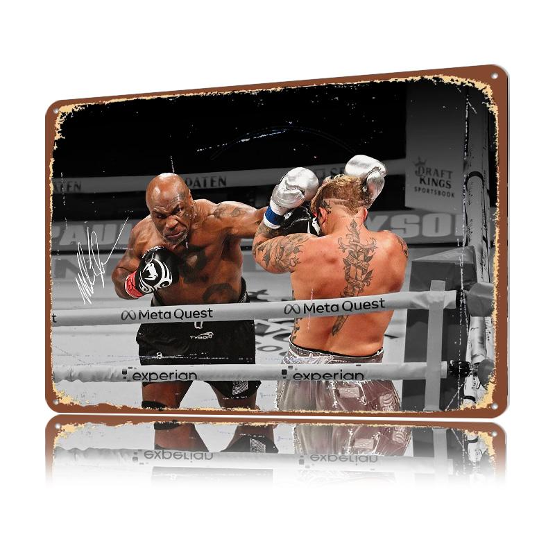 Mike Tyson Personalized D Textured Metal Poster Wall Art Tinplate Sign for Article Decoration Gaming Wand Deko Vintage Decor