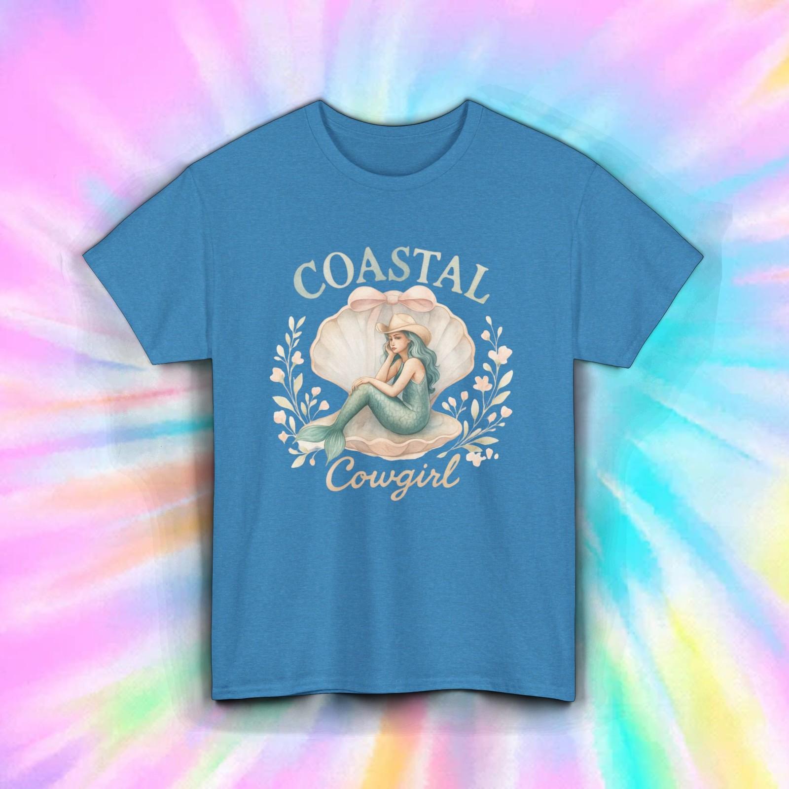 Coastal Cowgirl Shirt Mermaid Western Beach Aesthetic Trendy Tee S-5XL XXXXL