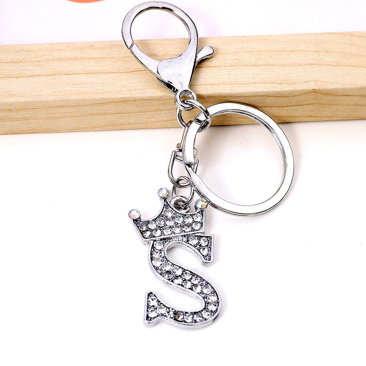 

Женский брелок с 26 буквами, украшенный стразами и бриллиантами: Европейский, американский, корейский стиль модный брелок для сумки