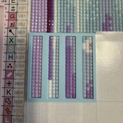 Diamond Art Lineal Wiederverwendbares Diamantplatzierungs-Ausrichtungswerkzeug 3D-gedrucktes Bastellineal für DIY Diamanten Kunstprojekte