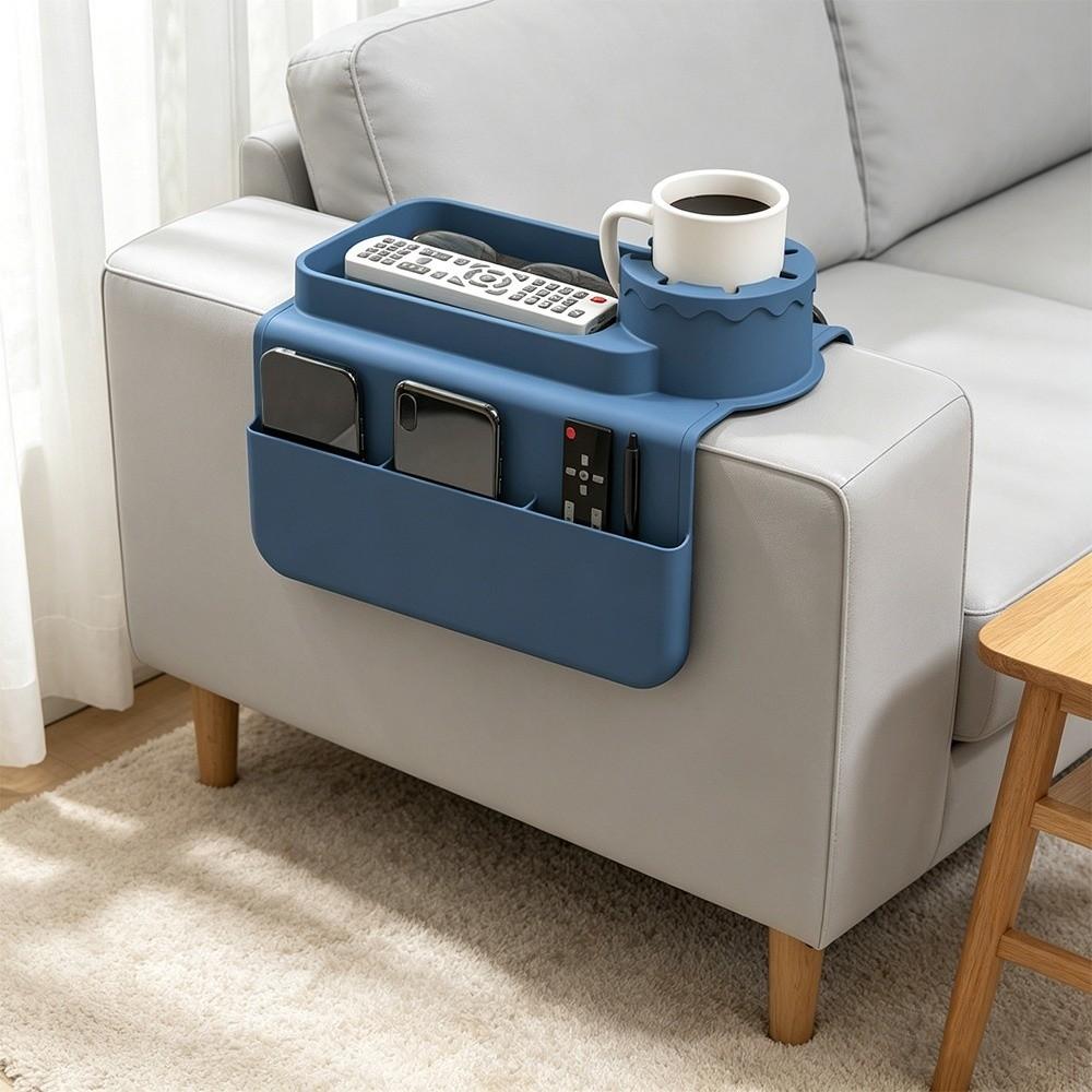 Non-Slip Sofa Armrest Tray Silicone Armrest Storage Box New Sofa Cup Holder Living Room Use