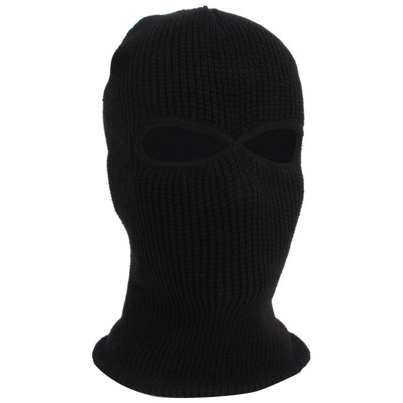 Herren Winter Ski- & Radsport Wollstrick Gesichtsmaske - Drei-Loch-Design