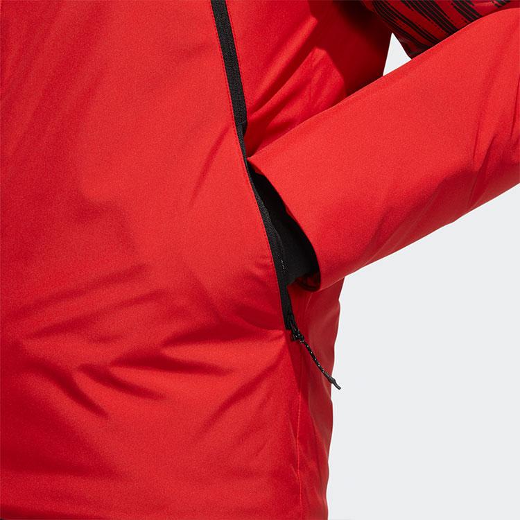 Adidas Printed Color Block Cotton Jacket Women Jackets Red HE7321