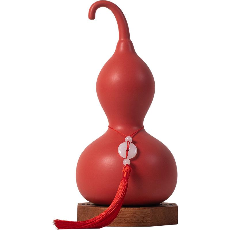 Yellow Clay Gourd Ceramic Ornament for Feng Shui: Fill Missing Corners In Southwest and Northeast, Enhance Gen Kun Palace, Balance Earth Elements.