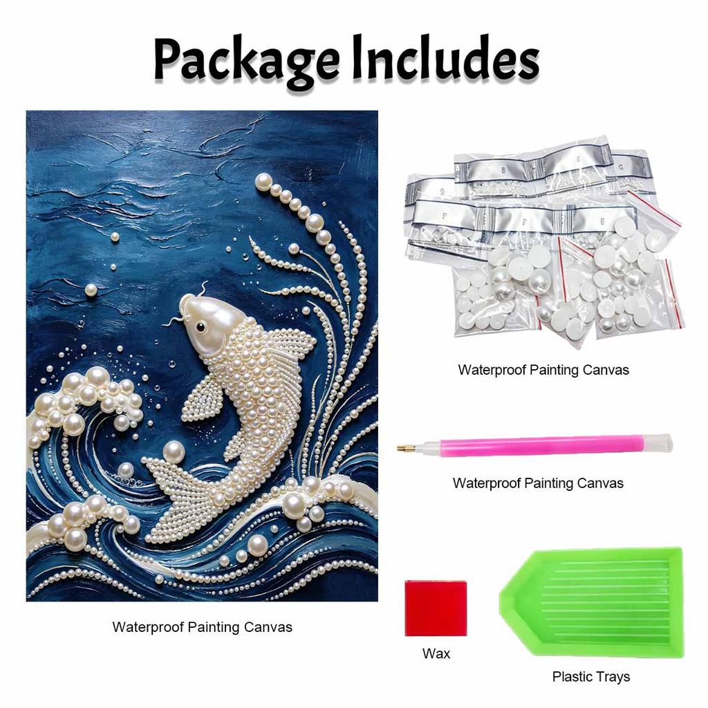 5D DIY Perlenkunst-Set Koi-Fisch-Thema Dekoration. Wanddekoration Wohnzimmer