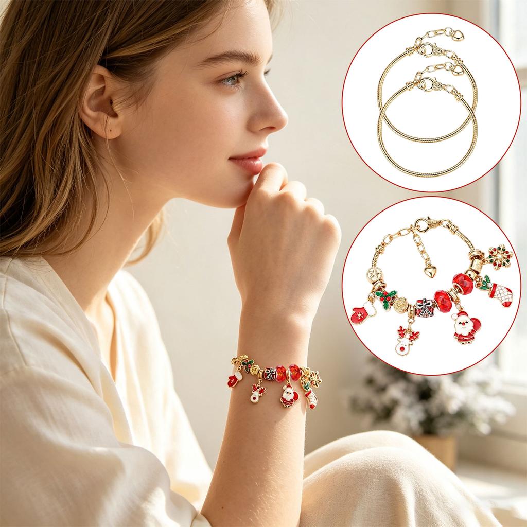Days Christmas Advent Calendar for Women - Alloy Bracelet Jewelry Set with Surprises, Holiday Countdown Gift