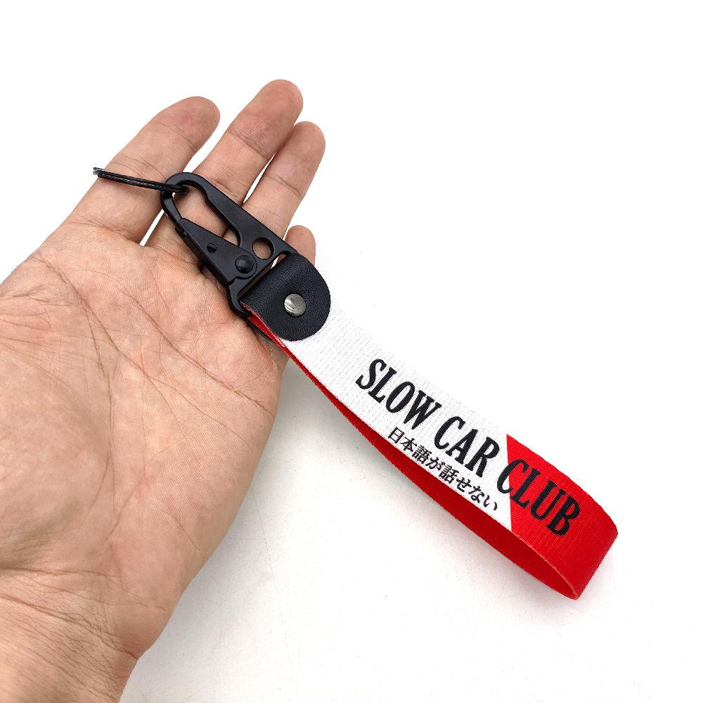 New JDM Keychain Japanese Nylon Key Tags Moto Keychain Inspirational Keyring Car Lanyard JDM Motorcycle Key Strap