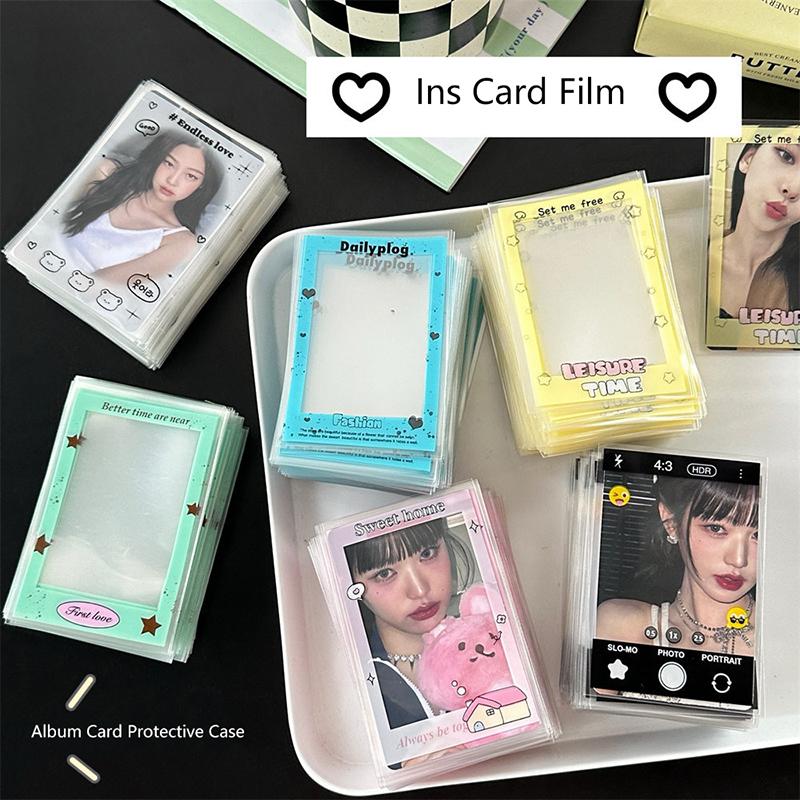 50Pcs Cartoon Small Card Case Star Photo Protection Card Film Packaging Bag Waterproof Anti-Fouling Transparency Photo Album