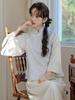 Zen Style Women's New Chinese National Set: Wide Sleeves Top & Lace Skirt.