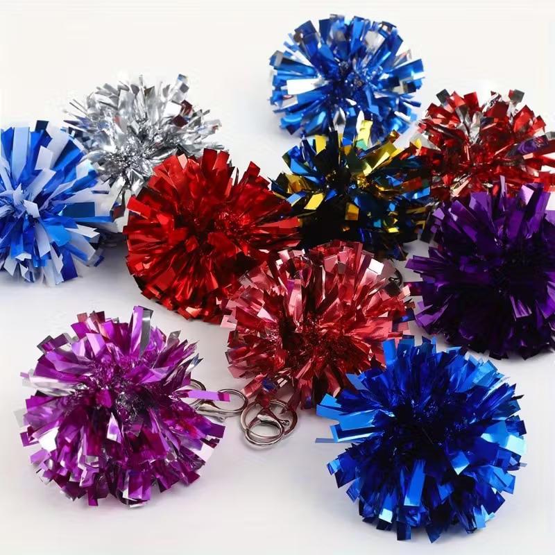 Kolorowe breloczki pomponowe cheerleaderskie Cheerleading Breloczek Zawieszka Folia Torba Wisiorek Uroczystość Upominki Akcesoria do tańca