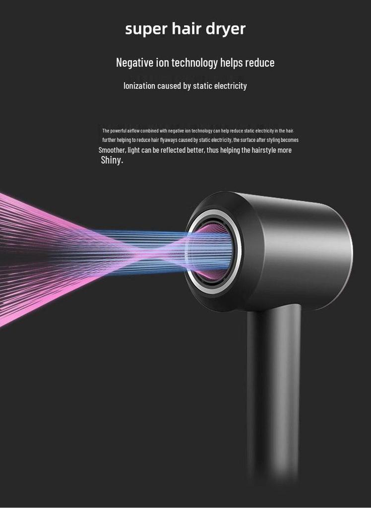 High-Speed Bladeless Hair Dryer with Negative Ion for Damage-Free, Constant Temperature Hair Care