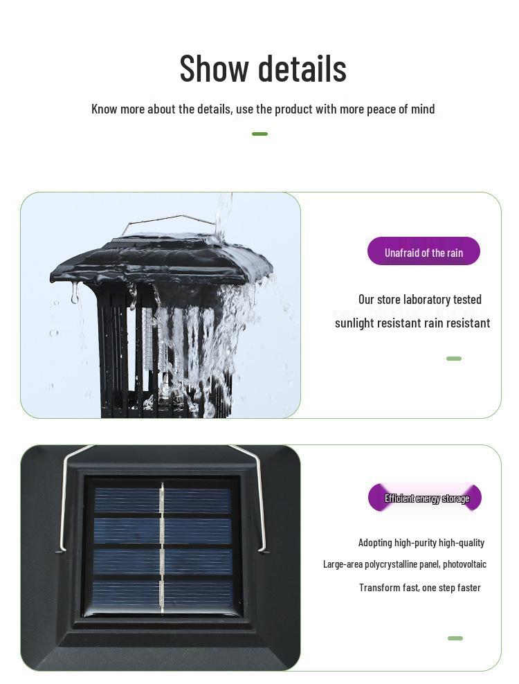 Solar Mosquito Repellent Lamp: Outdoor Garden Handheld Insect Killer Stainless Steel Light