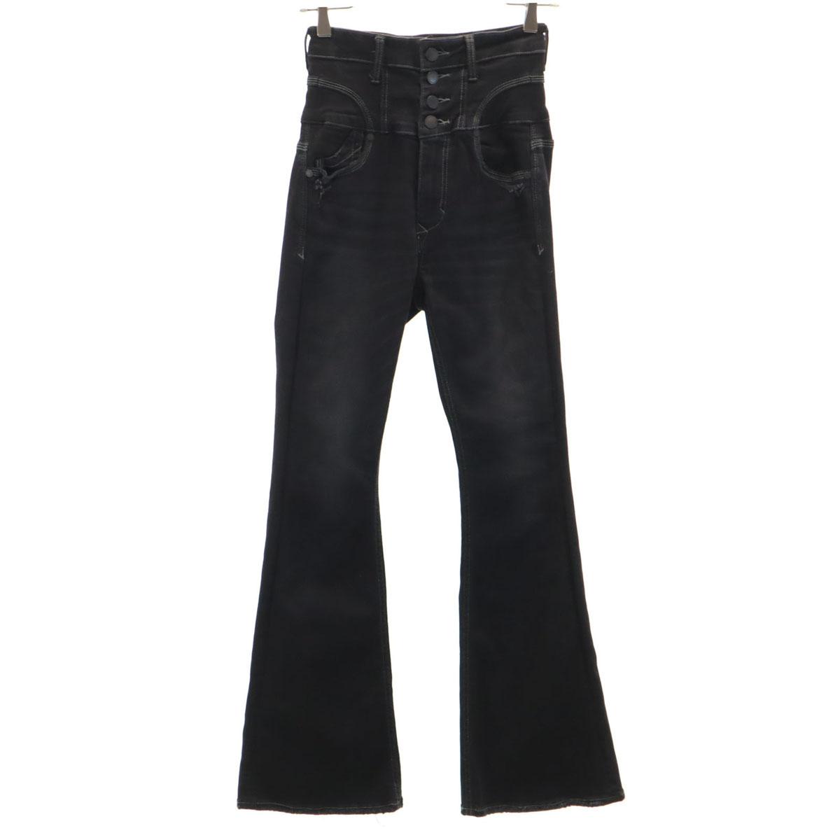 

EMODA брюки с высокой талией Boot cut 2 черные стрейч клеш мужские б/у