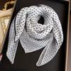 Small square scarf, new Korean version, small fresh polka dots, simple temperament, literary style, atmosphere, headscarf, decorative scarf, silk scar