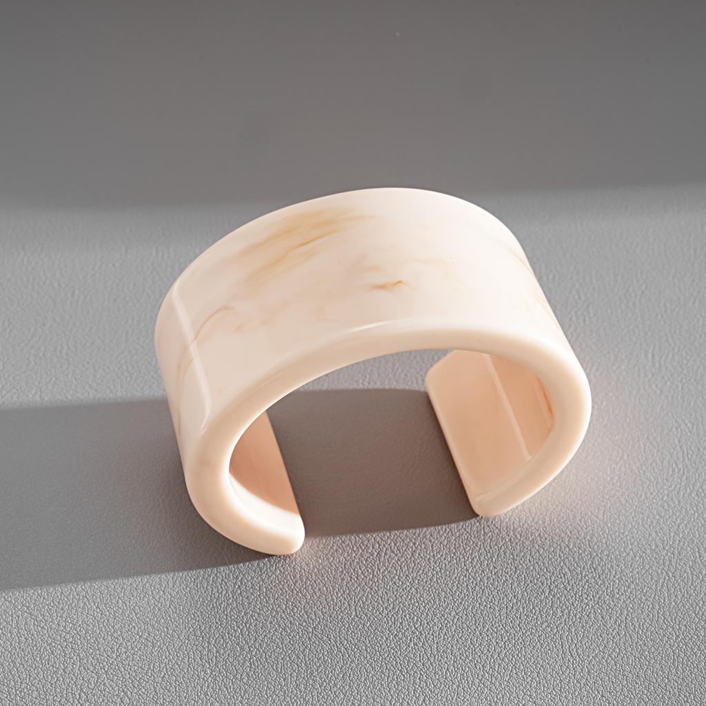 DIEZI New Fashion Hip Hop Beige Resin Acrylic Bangles Ethnic Geometric Wide Cuff Bangles For Women Men New Bracelet Jewelry