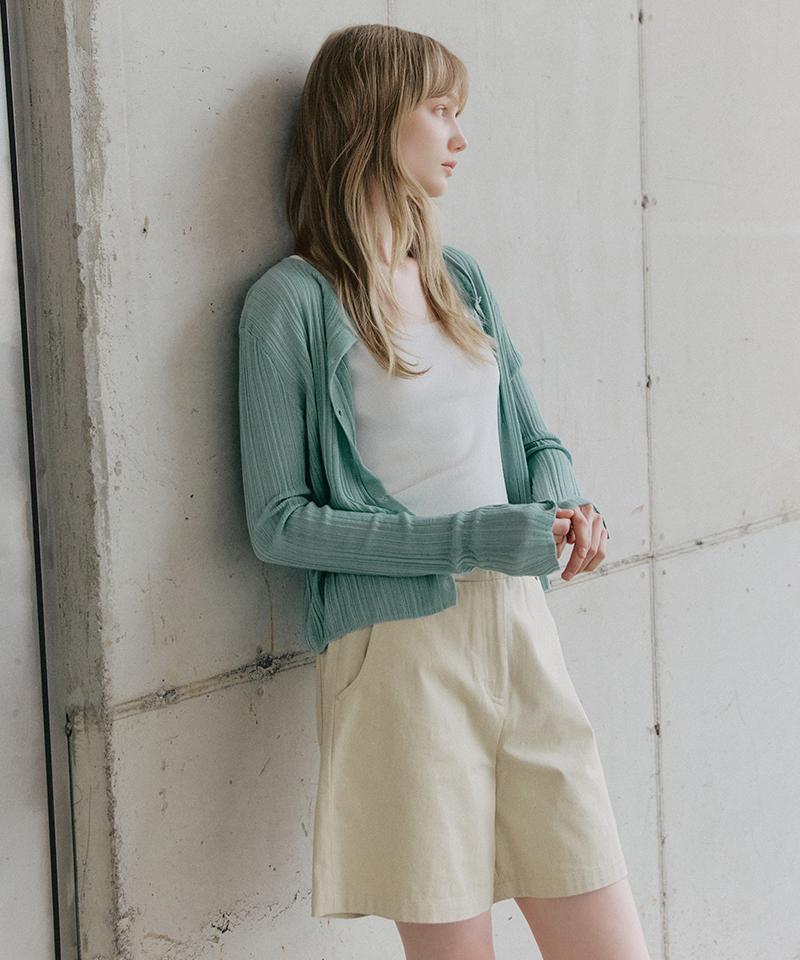 LEFTSEOUL All Day Linen Blend Cardigan [Mint]