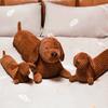 Cartoon Dachshund Plush Cushion: Panda Design Pillow and Leg Clip