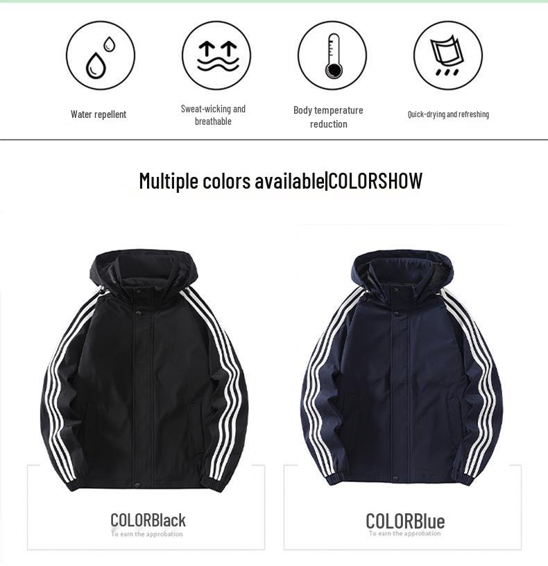 Men's Trendy Versatile Hooded Windproof Waterproof Jacket for Spring/Autumn