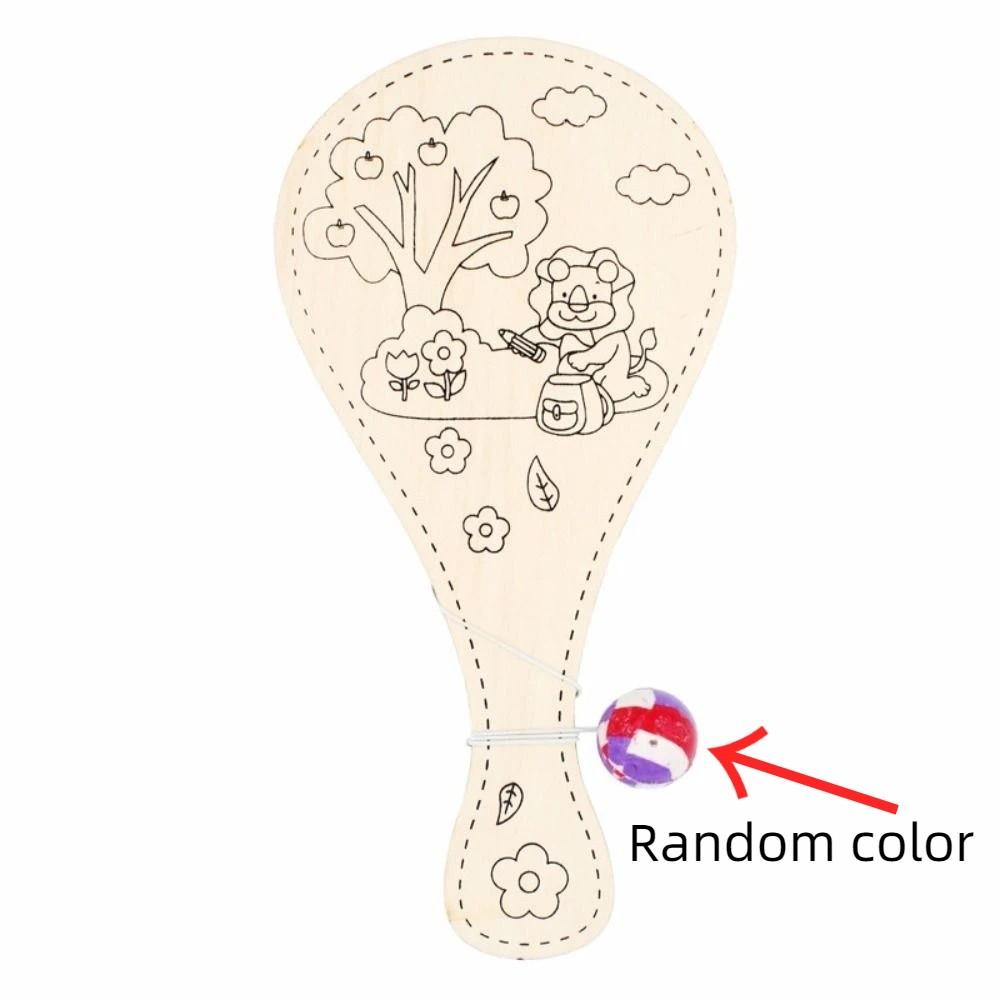 Com Corda Raquete DIY com Bola Raquete em Branco Raquete de Madeira Educacional