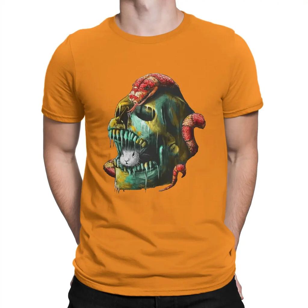 Men's T-Shirt Fear And Desire Novelty Cotton Tees Short Sleeve Skull T Shirts Round Collar Clothing Summer