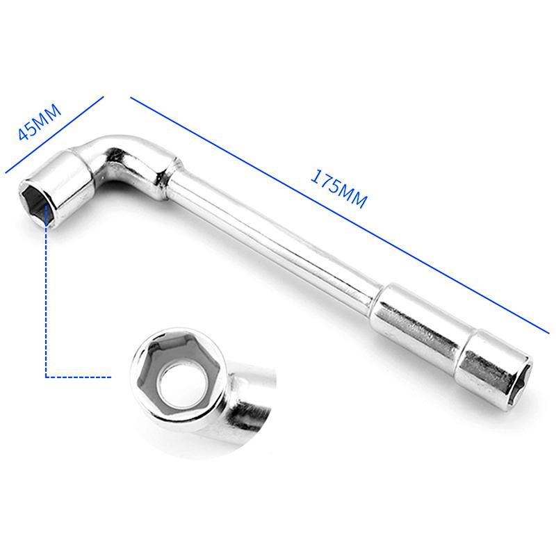 1Pc L Type Mini Wrench Pipe Perforation Elbow Universal Double Head Hex Socket Metric Wrench Kit 6 Point 6-15MM