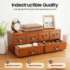 Vintage 6-Drawer Storage Cabinet,Retro Brown Wooden Organizer with Label Slots for Office,Study,Bedroom,Craft & Makeup Storage