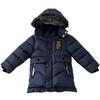 Boys' Winter 2024 Mid-Length Cotton Coat: Korean Style, Thickened, Fleece-Lined, Big Fur Collar, for Small and Medium Children.