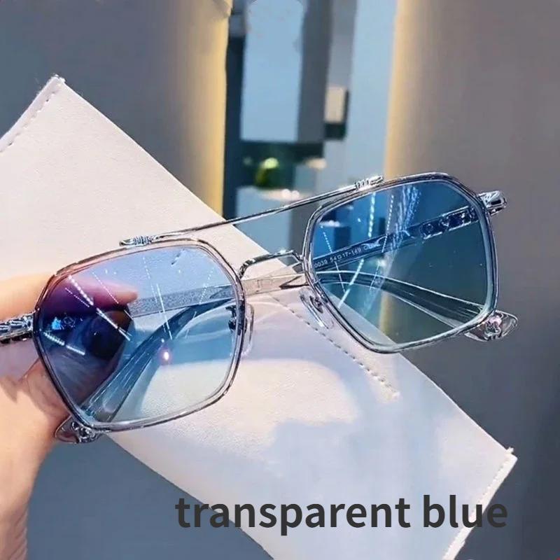 

Модные двухлучевые фотохромные очки для близорукости, винтажные очки с блокировкой синего света, женские и мужские солнцезащитные очки для близорукости Anti-blue Light 0