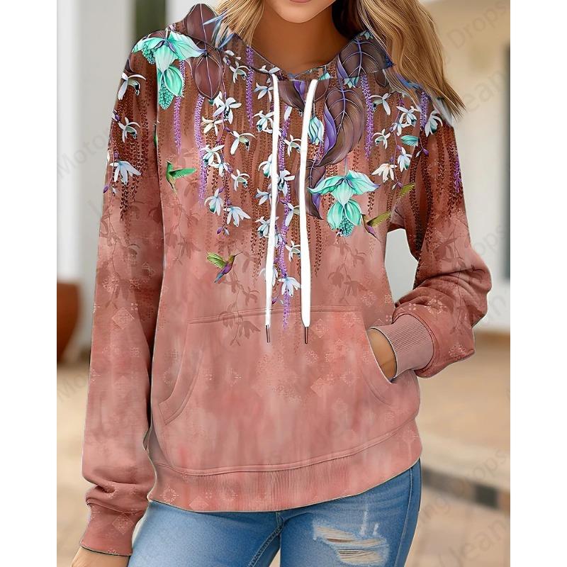 Floral Daisy 3d Print Hoodie Women Fashion Oversized Hoodies Women Sweats Coat Hooded Sweats Pullover Women's Clothing Flower