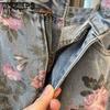 Frühling und Sommer Retro Vielseitiger Skinny Split Denim Print Halbkörperrock Weiblicher Chic Hohe Taille Mittellanger Paket Hüftrock