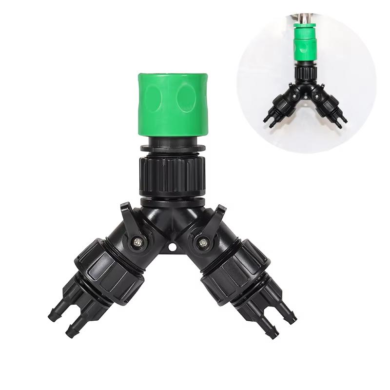 Drip Irrigation Faucet Adapter 4 Way Diverter for Garden 1/4 '''Hose Watering System European Connectors Adjustable