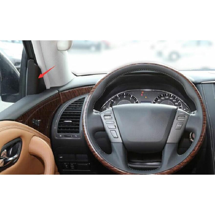 A Post Front Triangle Cover Trim 2* For Nissan Armada Y62 2017-2020 Carbon Fiber