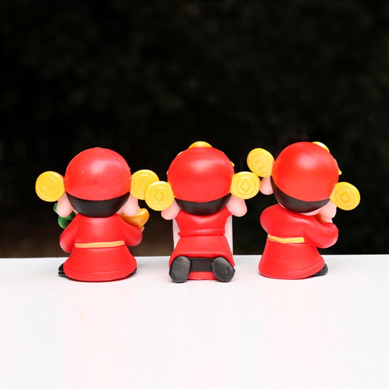 2025 God of Wealth Ornament for Desktop or Car - New Year Gift for Attracting Prosperity
