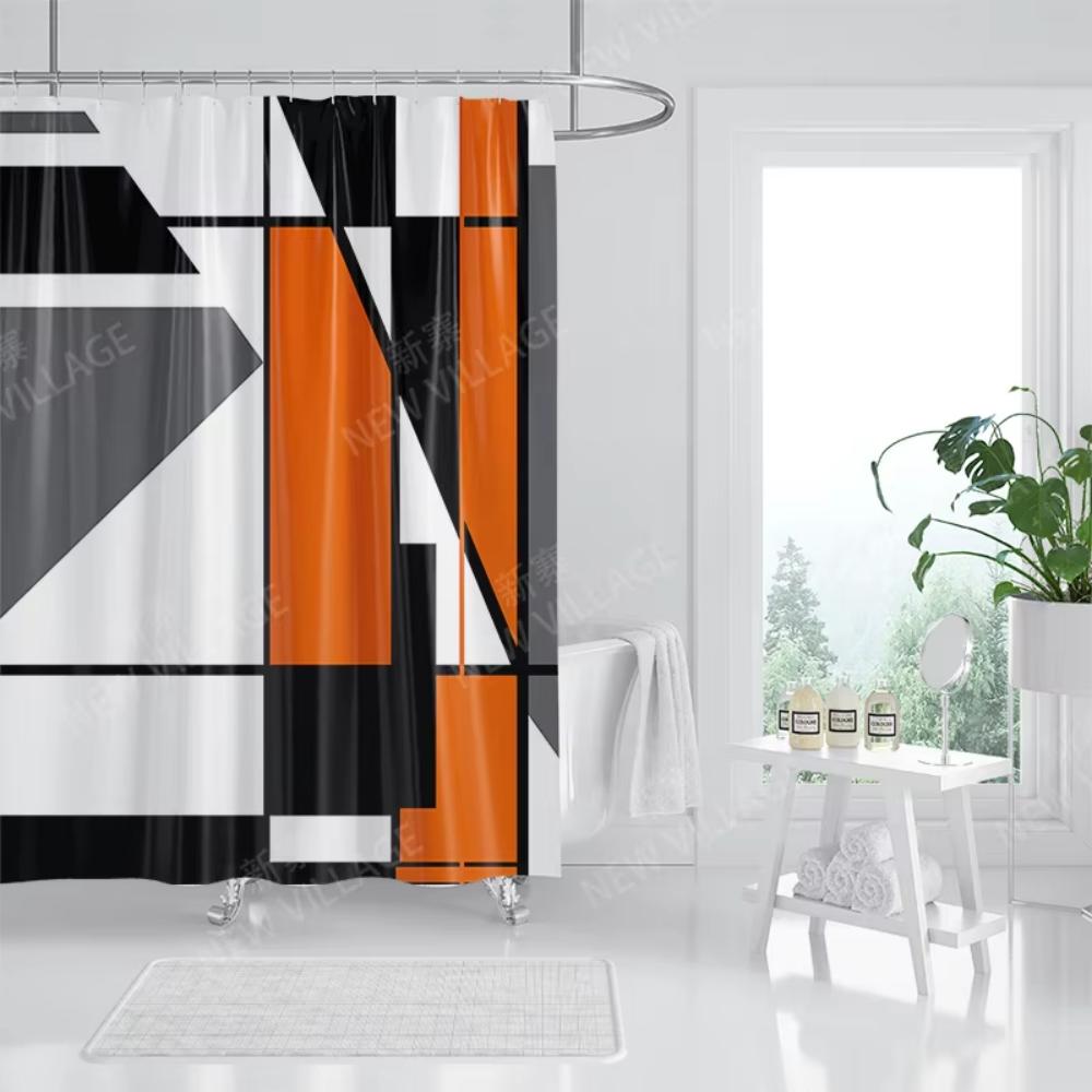 VIKAMA Nordic Minimalist Printed Shower Curtain, Water-Proof And Washable. For Bathroom Windows, Bathtub Bath Curtain Home Decor
