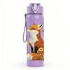 1PC Fox Family Autumn Forest Print 750ml Color Plastic Sports Water Bottle Leakproof Flip Straw Lid Suitable for Sports Office Home Use