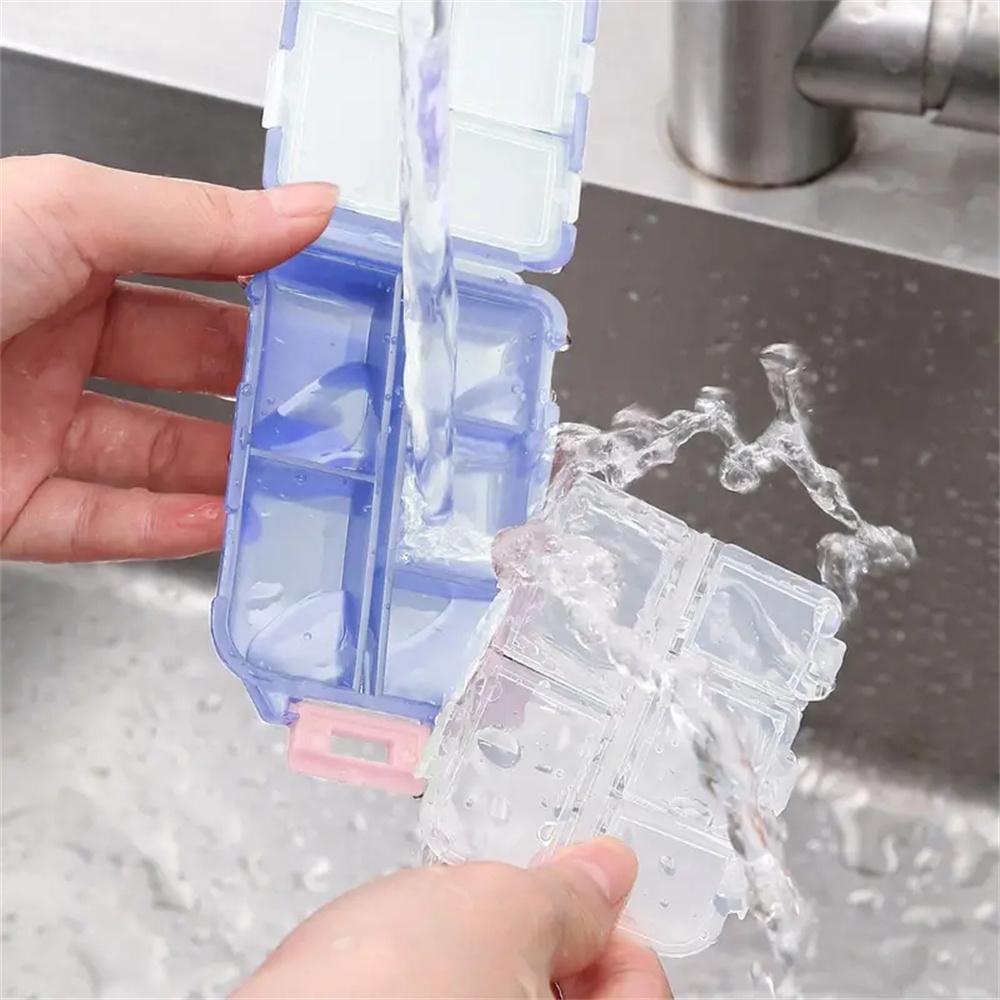 1PC 10-Grids Small Pill Cases Organizer Box Weekly Travel Portable Pocket Medicine Boxes Holder Plastic Container Storage Gadget