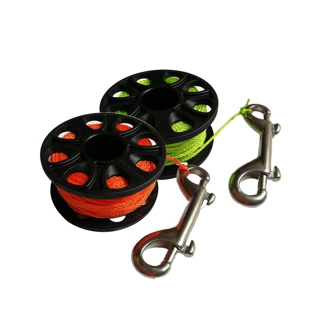 30M (98.43ft) Finger Diving Carabiner, Double Ended Snap Hook for Fishing And Underwater Sports