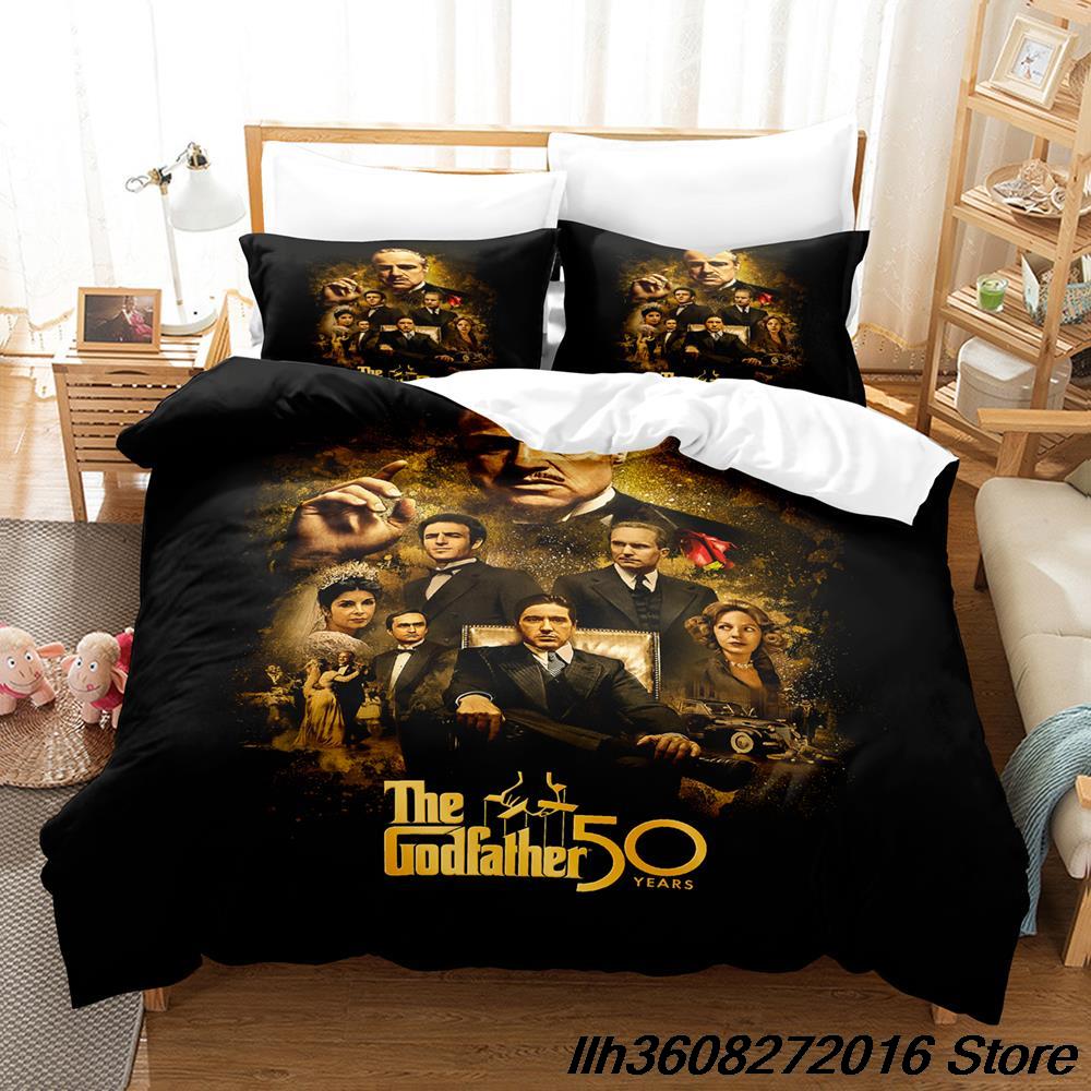 Neues Der Pate Bettwäsche-Set Einzelbett Twin Voll Queen King-Size Abmessungen Abmessungen Bettwäsche-Set Erwachsene Kinder Schlafzimmer dreiteilige Anzüge 3D Anime