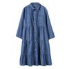 2023 European & American Trendy Women's Imitation Denim Mid-Length Dress
