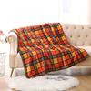 Turquoise Plaid Blanket Farmhouse Blanket Office Sofa Nap Blanket Travel Portable Blanket