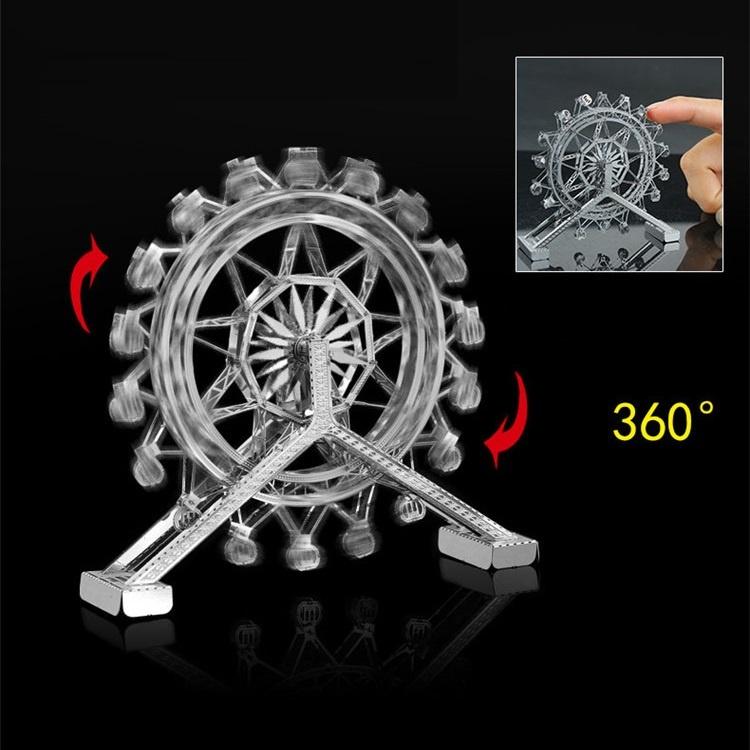 3D Metal Puzzle Ferris Wheel Architecture DIY Assemble Model Kits Laser Cut  Jigsaw Toy Gift